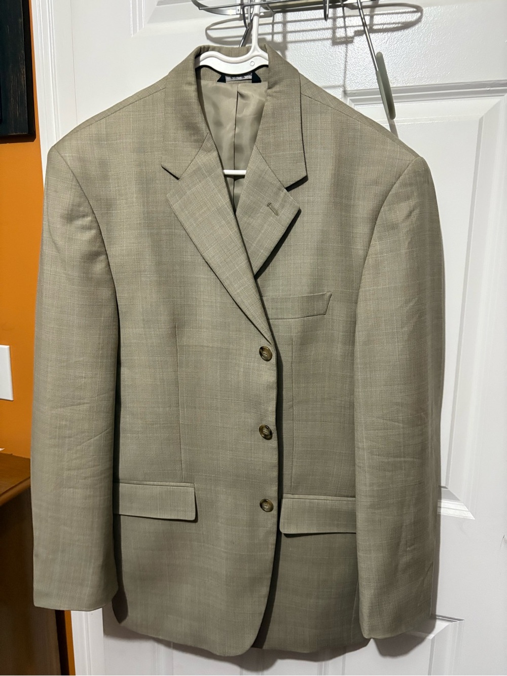 Izod Men's Light Olive Three-Button Suit Blazer